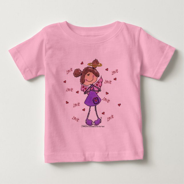 T-shirt Pour Bébé Coeurs anges (Devant)