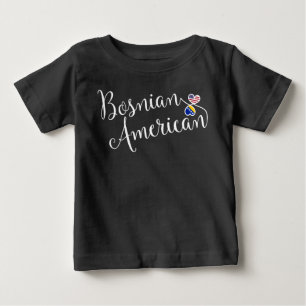 T-shirt Pour Bébé Coeurs bosniaques américains enmêlés