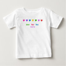 Cœurs colorés mignons et nom personnalisé, Texte