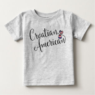T-shirt Pour Bébé Coeurs croates-américains