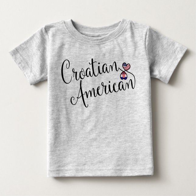 T-shirt Pour Bébé Coeurs croates-américains (Devant)