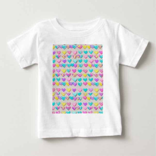 T-SHIRT POUR BÉBÉ " COEURS DE CANDY " (Devant)