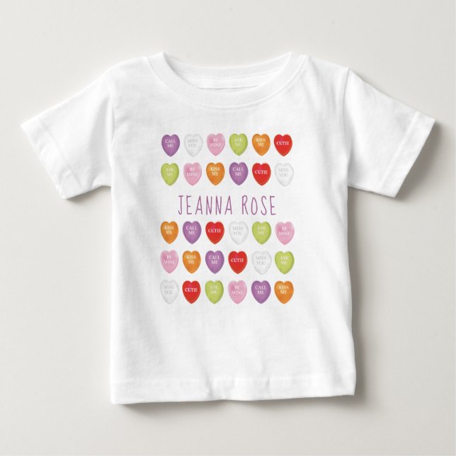 T-shirt Pour Bébé Coeurs de conversation Baby-T-shirt personnalisé (Devant)