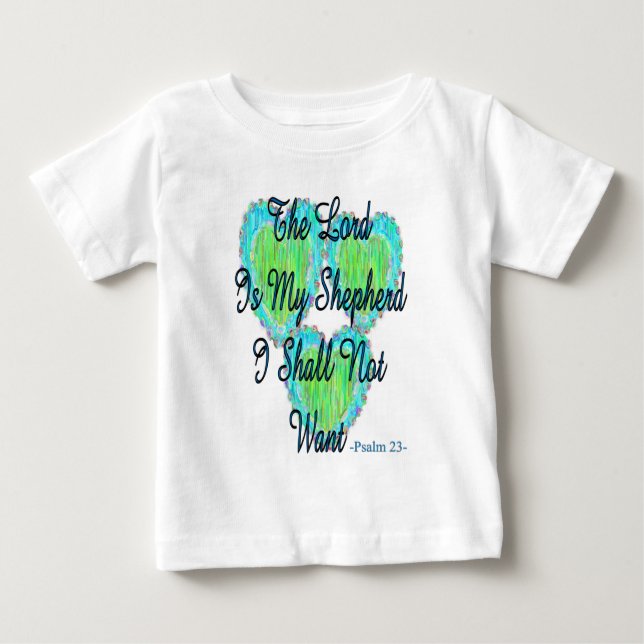 T-shirt Pour Bébé Coeurs du psaume 23 (Devant)