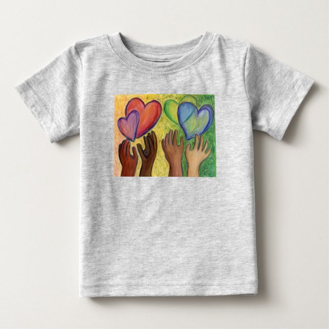 T-shirt Pour Bébé Coeurs & Mains Aimer Diversité Art Chemises person (Devant)
