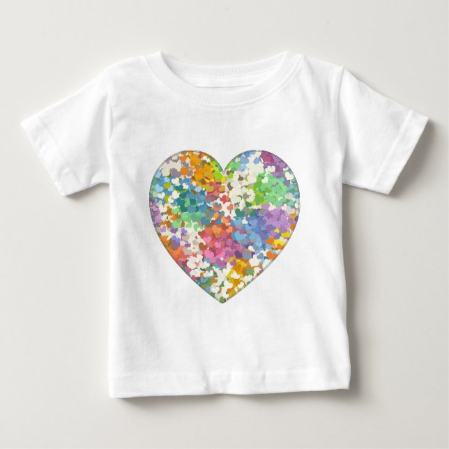 T-shirt Pour Bébé Coeurs Pastel Confetti (Devant)