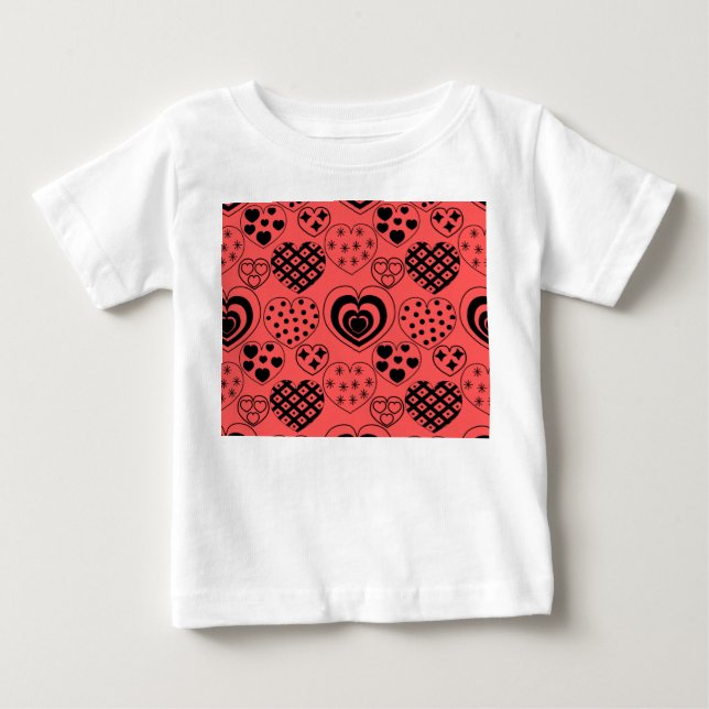 T-shirt Pour Bébé Coeurs répétitifs (Devant)