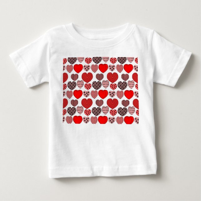 T-shirt Pour Bébé Coeurs répétitifs (Devant)
