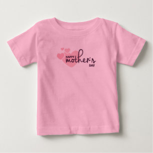T-shirt Pour Bébé Coeurs roses Bonne fête des mères   Bodysuit