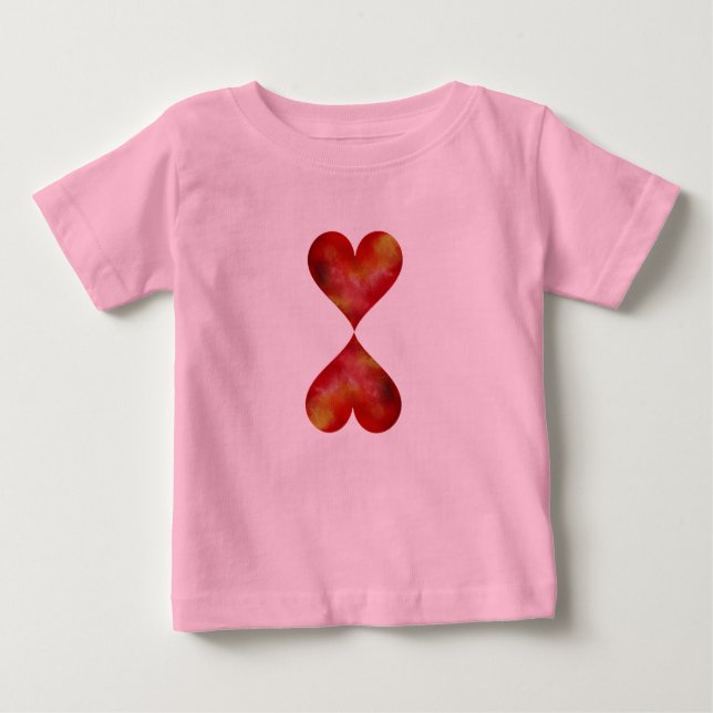 T-shirt Pour Bébé Coeurs rouges Bébé Tutu Bodysuit, Rose (Devant)