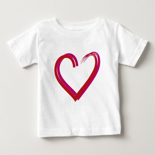 T-shirt Pour Bébé Coeurs rouges cool (Devant)