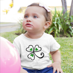T-shirt Pour Bébé Coeurs shamrocks   Chemises de Fête St. Patrick