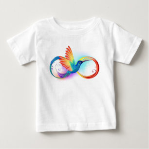 T-shirt Pour Bébé Colibri arc-en-ciel avec symbole Infinity