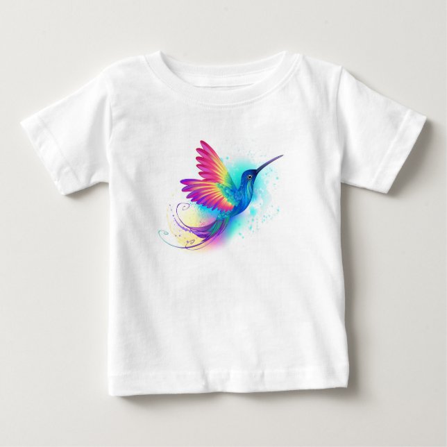 T-shirt Pour Bébé Colibri arc-en-ciel exotique (Devant)