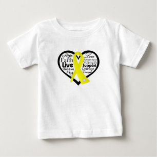 T-shirt Pour Bébé Collage de ruban de coeur de prévention de suicid