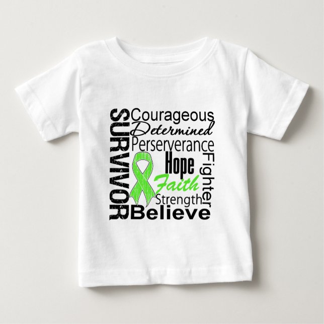 T-shirt Pour Bébé Collage de survivant de lymphome (Devant)