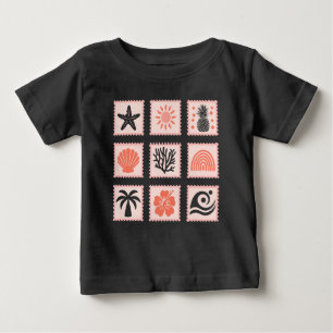 T-shirt Pour Bébé Collage des timbres de nature