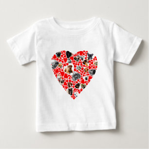 T-shirt Pour Bébé Collage photo de Valentine Heart Dog
