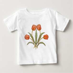 T-shirt Pour Bébé Collection de peintures Morris Tulipe Vintage