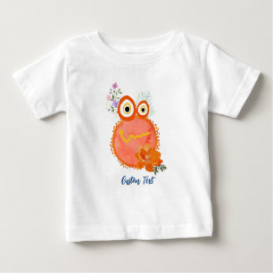 T-shirt Pour Bébé Collection de petits gars mignons orange avec text