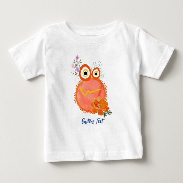 T-shirt Pour Bébé Collection de petits gars mignons orange texte per (Devant)
