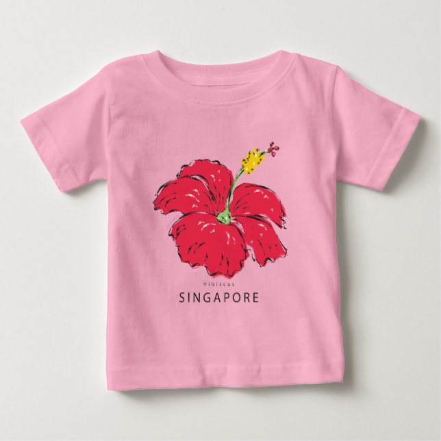 T-SHIRT POUR BÉBÉ COLLECTION HIBISCUS DE SINGAPOUR (Devant)