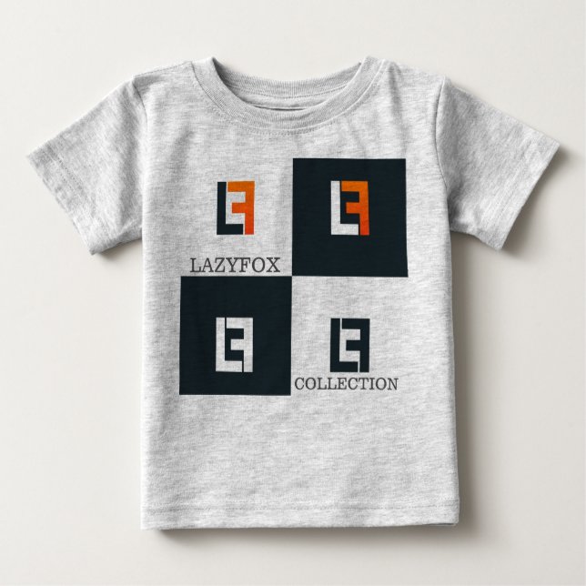 T-shirt Pour Bébé Collection LazyFox Heather Grey Tee (Devant)