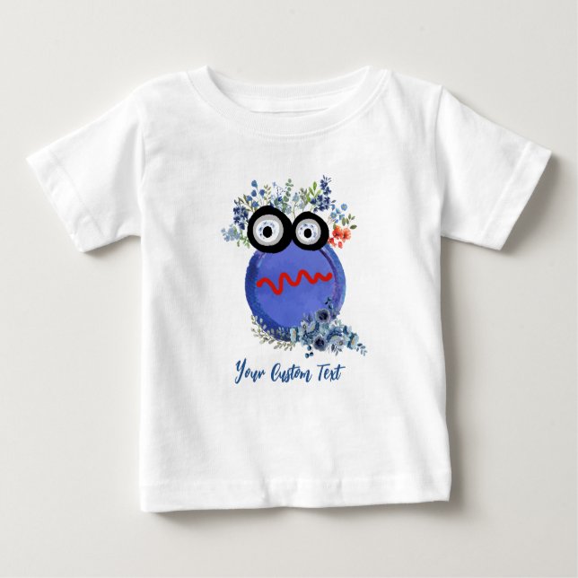 T-shirt Pour Bébé Collection Mignonne Bleue de Petits Mecs Personnal (Devant)