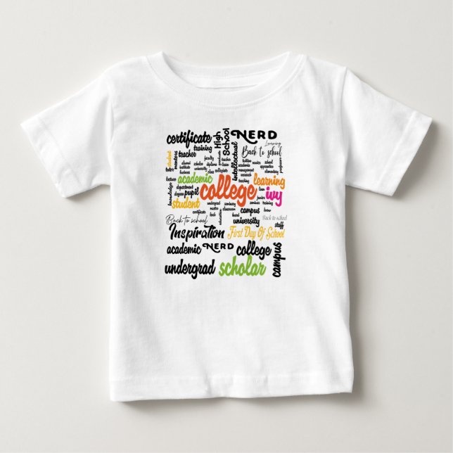 T-shirt Pour Bébé College Education Word Cloud motifs (Devant)