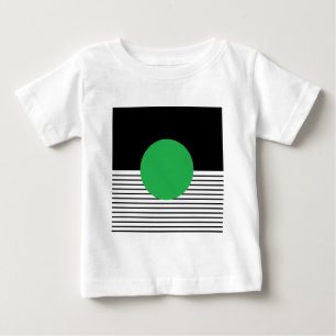 T-shirt Pour Bébé Colorbloc noir blanc et cercle vert