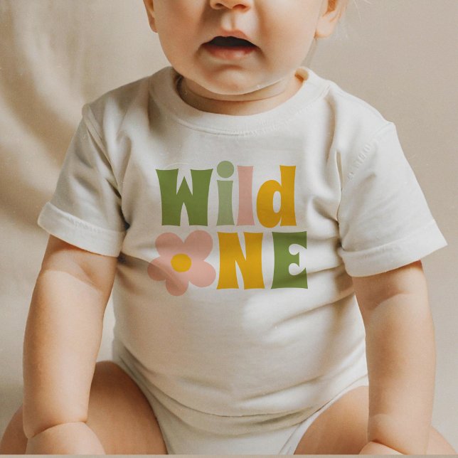 T-shirt Pour Bébé Coloré Super Wild One Daisy (Créateur téléchargé)
