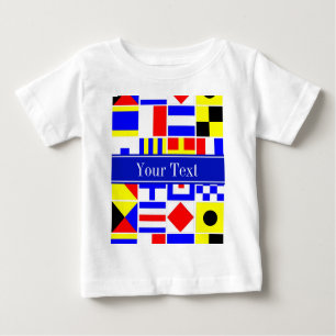 T-shirt Pour Bébé Colorful Nautical Signal Flags Royal Name Monogram