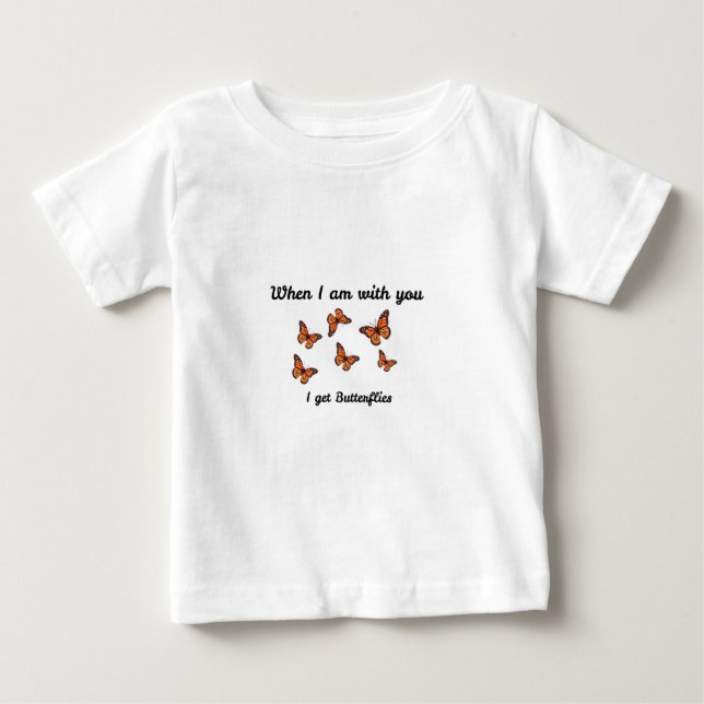 T-shirt Pour Bébé Combinaison bébé papillons mignons (Devant)