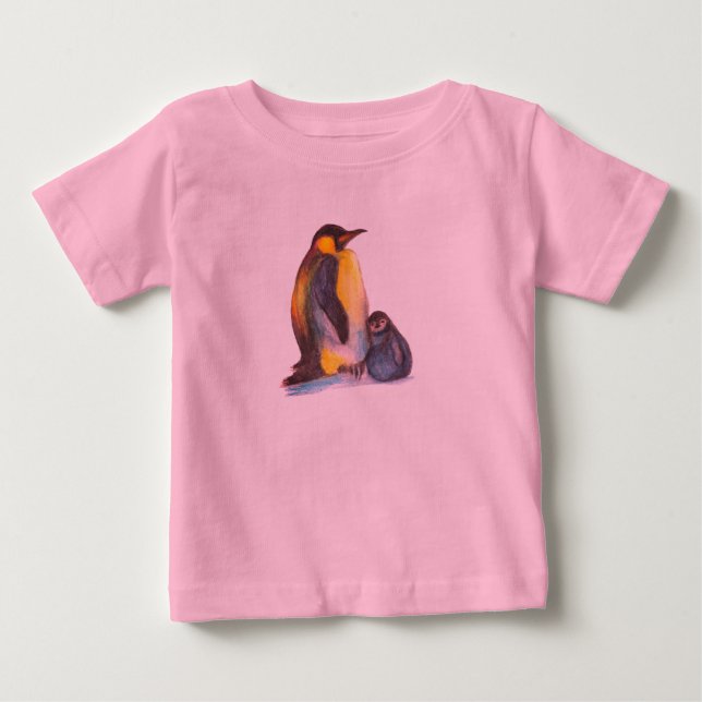 T-shirt Pour Bébé Combinaison bébé tutu Pingouins, Rose (Devant)
