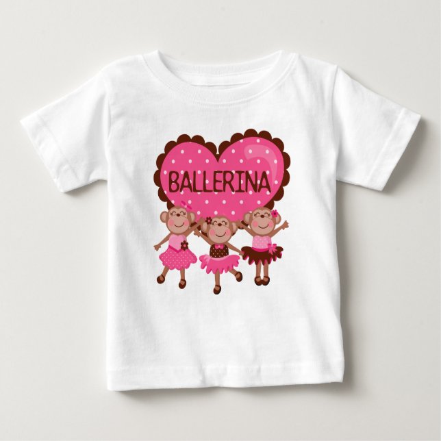 T-shirt Pour Bébé Combinaison tutu pour bébé fille ballet singe (Devant)