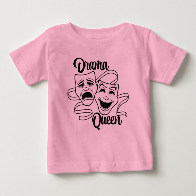 T-shirt Pour Bébé Comédie Et Tragédie Théâtre Masques Drama Queen Bl (Devant)