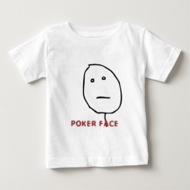 T-shirt Pour Bébé Comique de la taille faciale du poker (Devant)