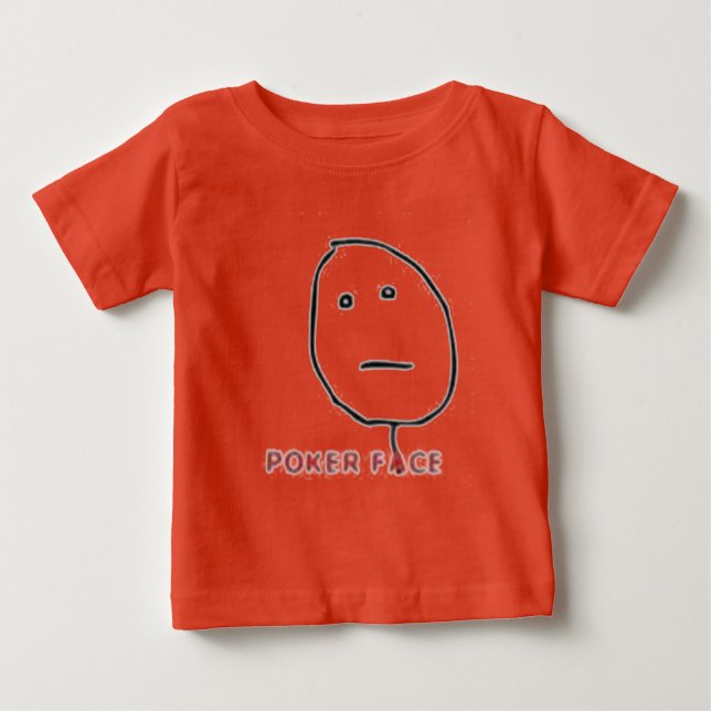 T-shirt Pour Bébé Comique de la taille faciale du poker (Devant)