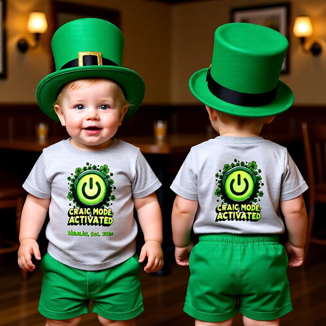 T-shirt Pour Bébé Commandant de la Rigolade : Édition [Votre Nom] (Craic Commander [Your Name] Edition Baby T-Shirt)