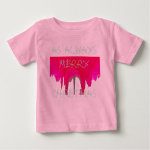 T-shirt Pour Bébé Comme toujours Joyeux Noël Belle rose rouge