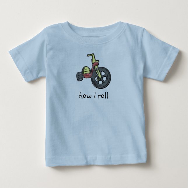 T-shirt Pour Bébé comment je roule (Devant)