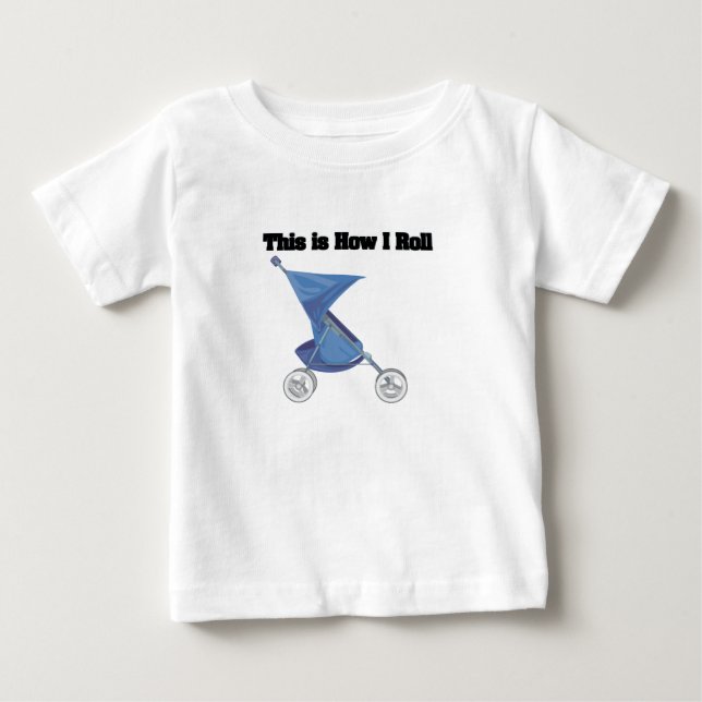 T-shirt Pour Bébé Comment je roule (poussette bébé) (Devant)