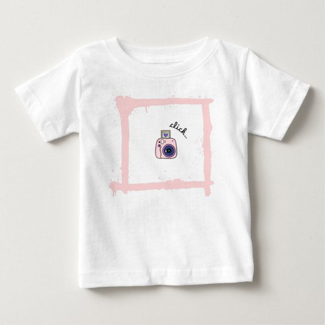 T-shirt Pour Bébé Conception artistique minimale de clics de caméra  (Devant)