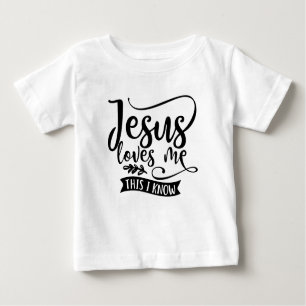 T-shirt Pour Bébé Conception chrétienne Jésus m'aime