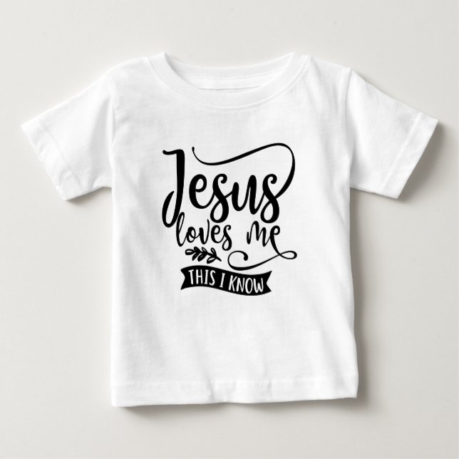 T-shirt Pour Bébé Conception chrétienne Jésus m'aime (Devant)
