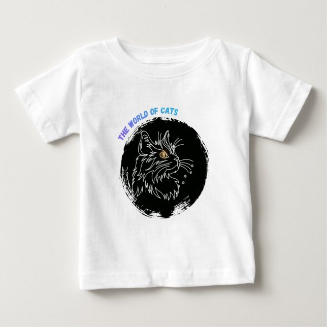 T-shirt Pour Bébé Conception d'amour de chat coupé (Devant)