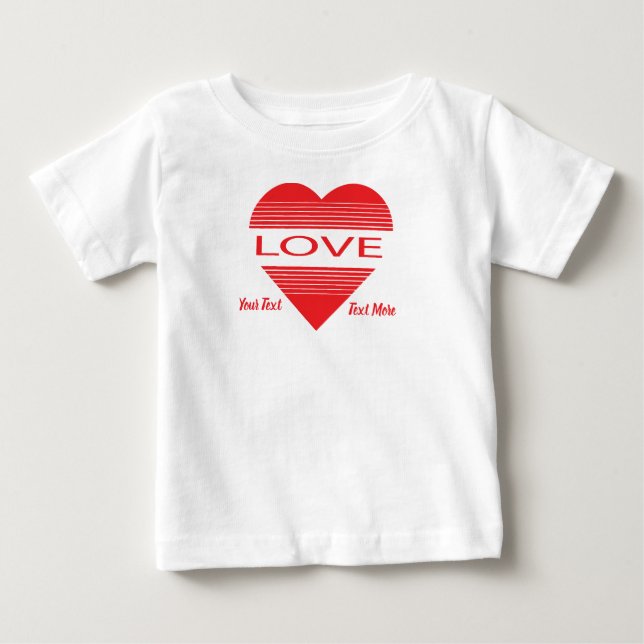 T-shirt Pour Bébé Conception d'amour et de romance avec des éléments (Devant)