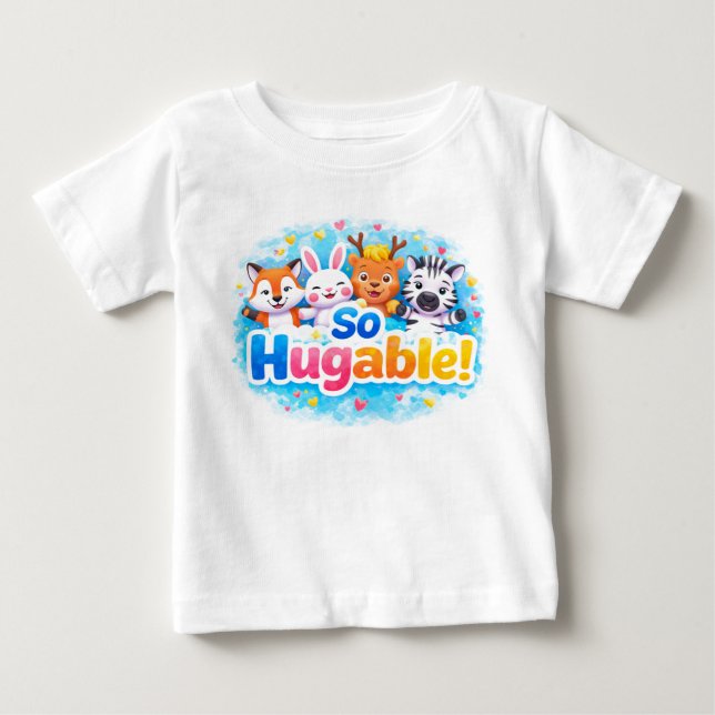 T-shirt Pour Bébé Conception d'animaux de plage mignons (Devant)