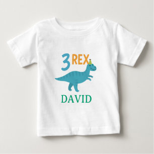 T-shirt Pour Bébé Conception d'anniversaire de dinosaure 3 Rex