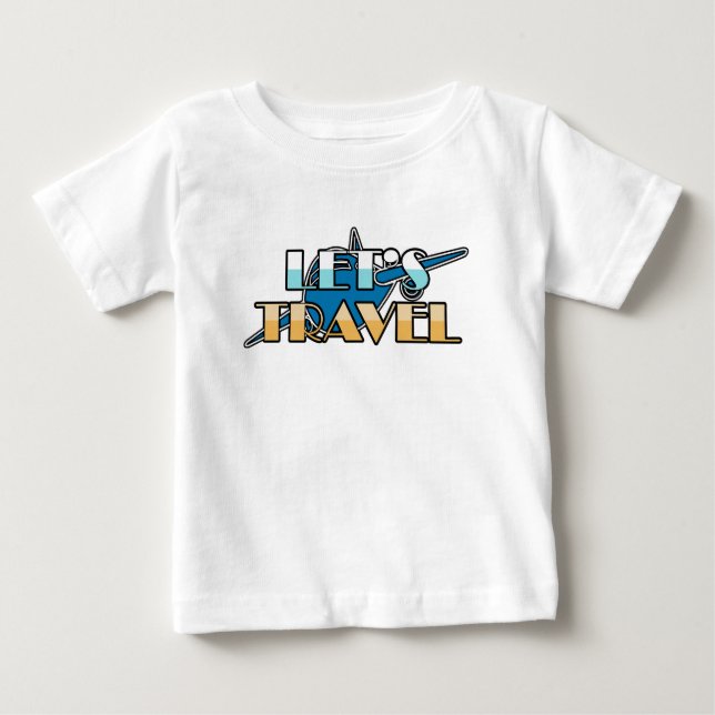 T-shirt Pour Bébé Conception d'avion pour voyager (Devant)
